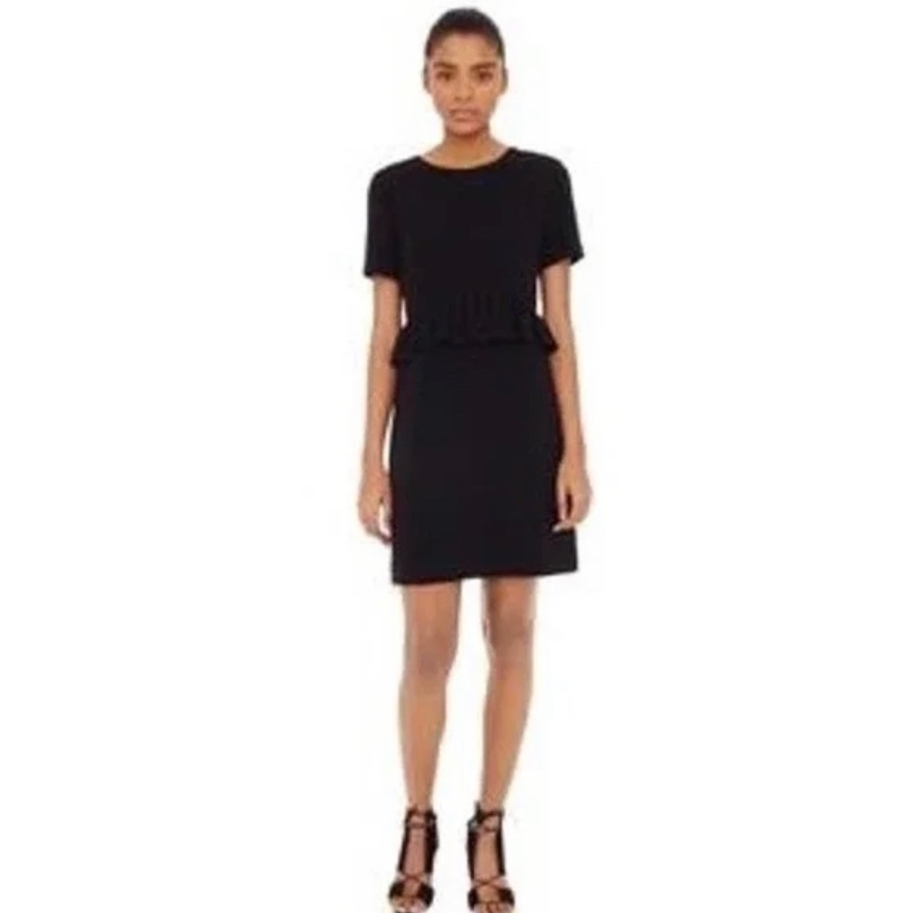 CLUB MONACO Bridette black peplum short sleeve mini dress size 00